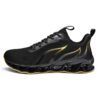 TIAMOU Men Running Walking Sneakers Black-Yellow