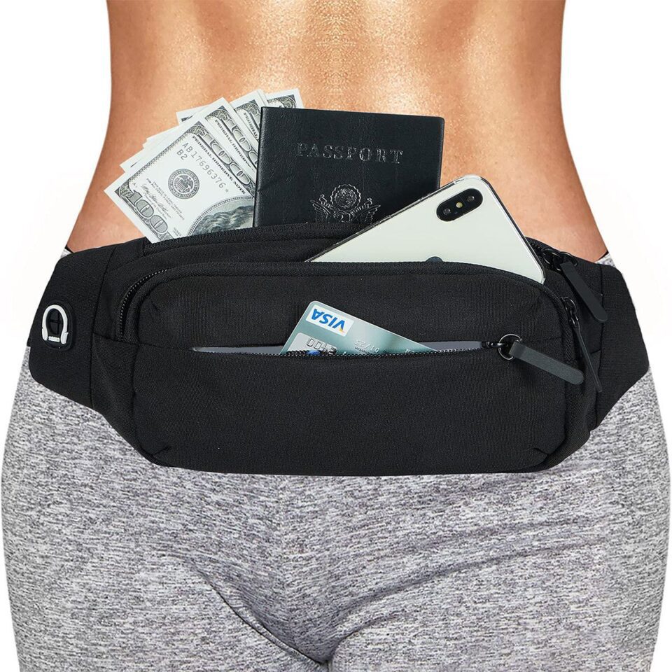 Outdoors Sport Fishing Waist Pack Bag Black