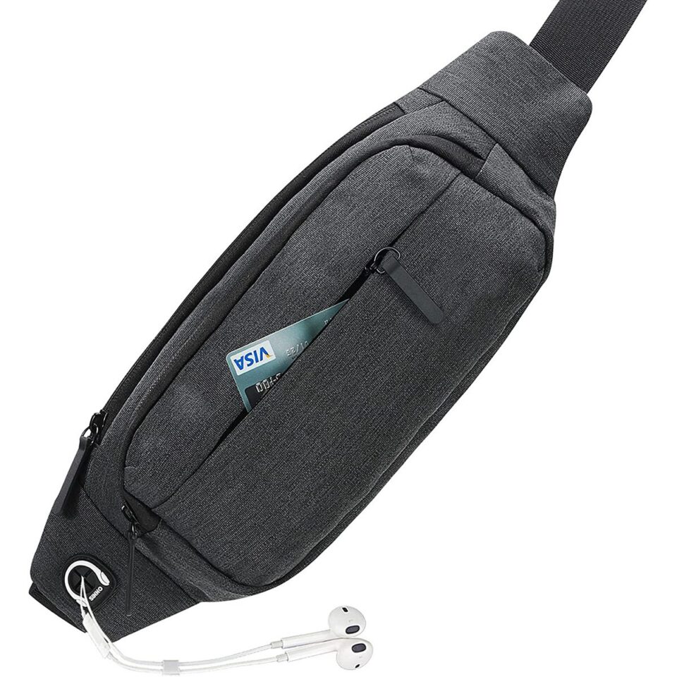 Outdoors Sport Fishing Waist Pack Bag Dark Gray