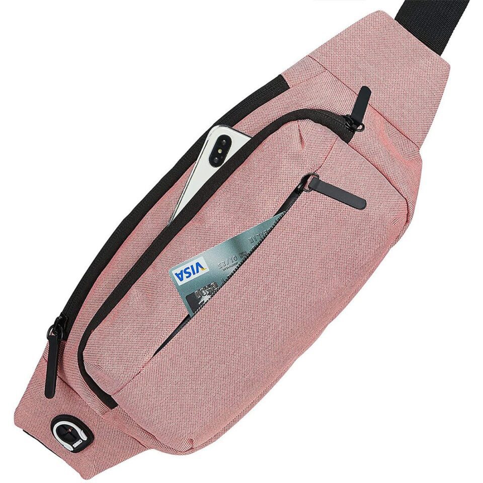Outdoors Sport Fishing Waist Pack Bag Pink