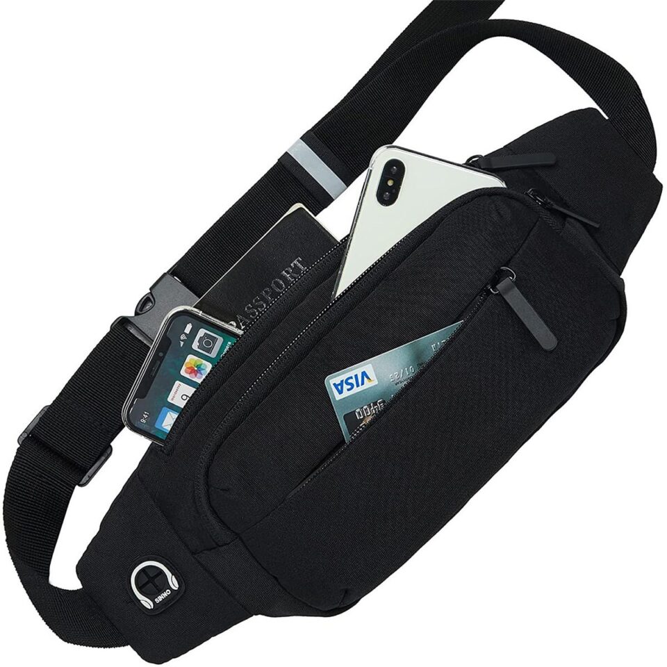 Outdoors Sport Fishing Waist Pack Bag Black