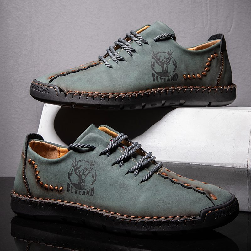 Flyland FL1 Men's Leather Anti Slip Shoes Sea Blue