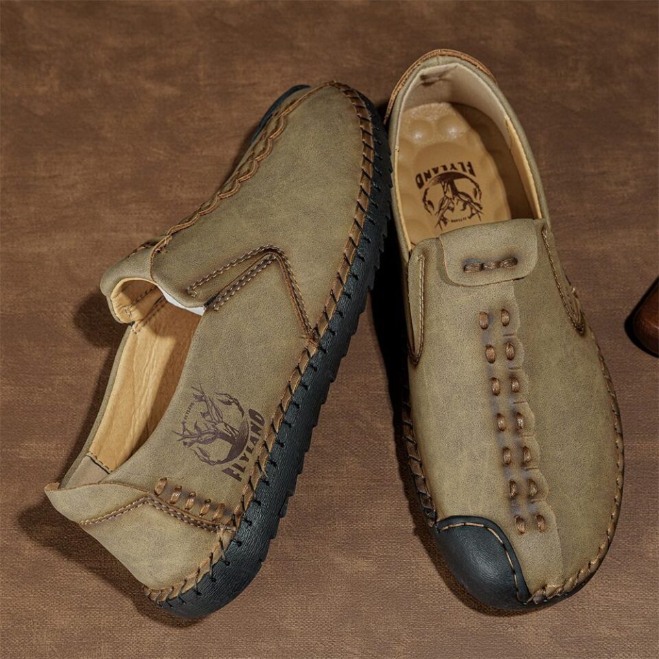 Flyland FL2 Men's Handmade Leather Shoes Khaki