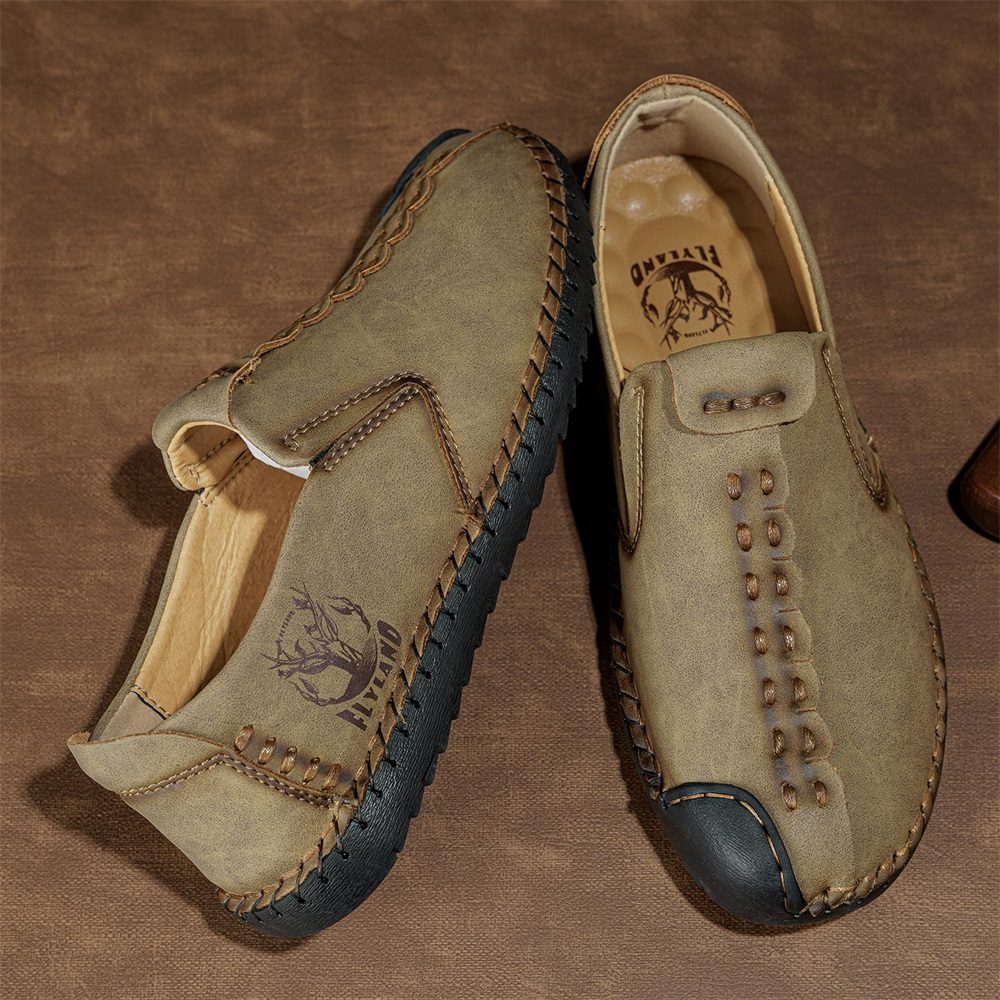 Flyland FL2 Men's Handmade Leather Shoes Khaki