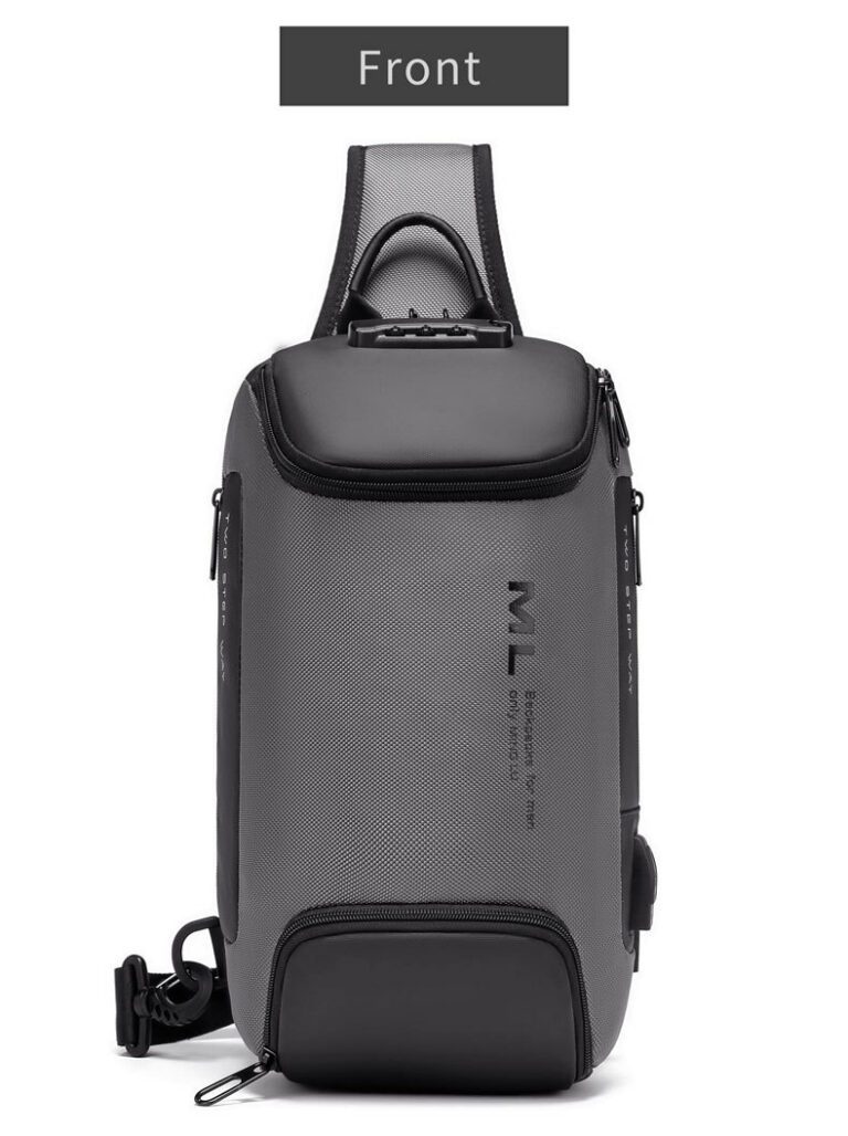 ML Anti-theft Lock Messenger Chest Bag Front