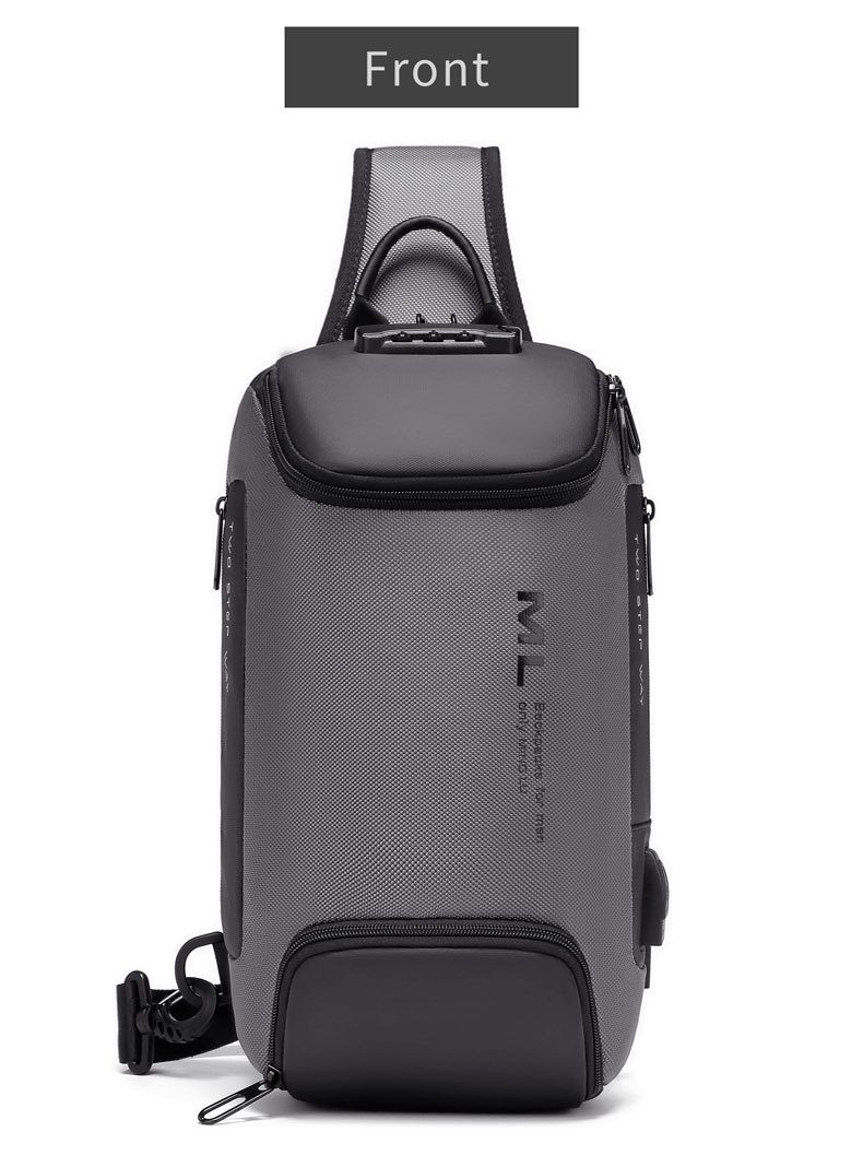 ML Anti-theft Lock Messenger Chest Bag Front