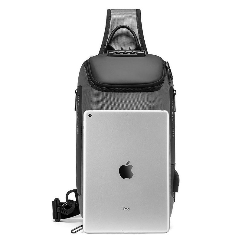 ML Anti-theft Lock Messenger Chest Bag with iPad