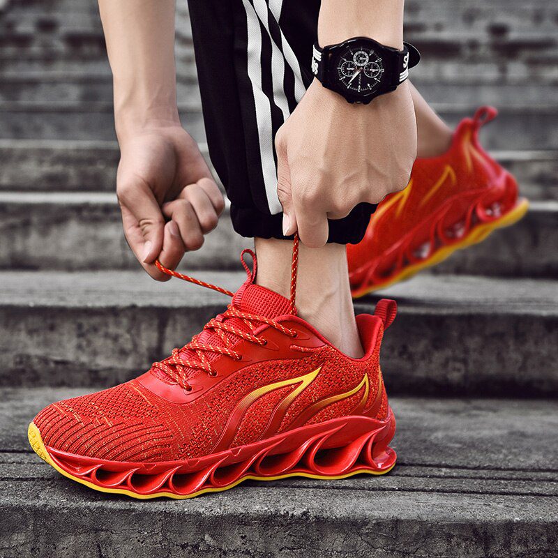 TIAMOU Men Running Walking Shoes Red