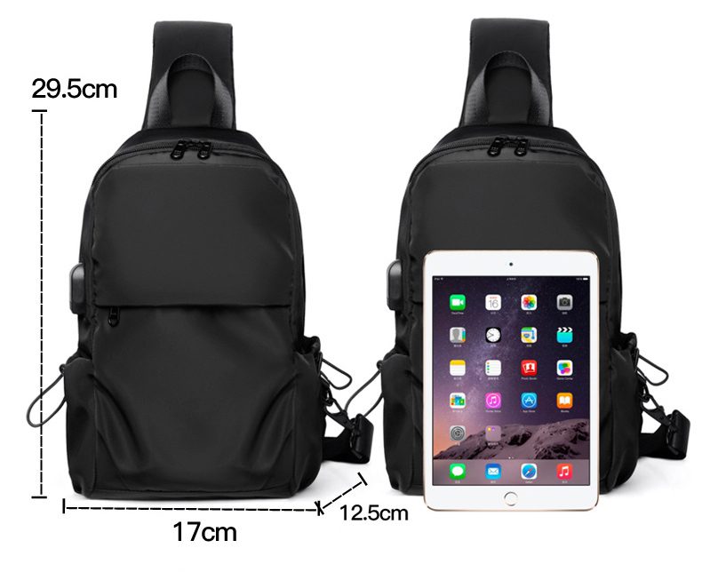 Suutoop Small Black Sling Crossbody Backpack Shoulder Bag Size