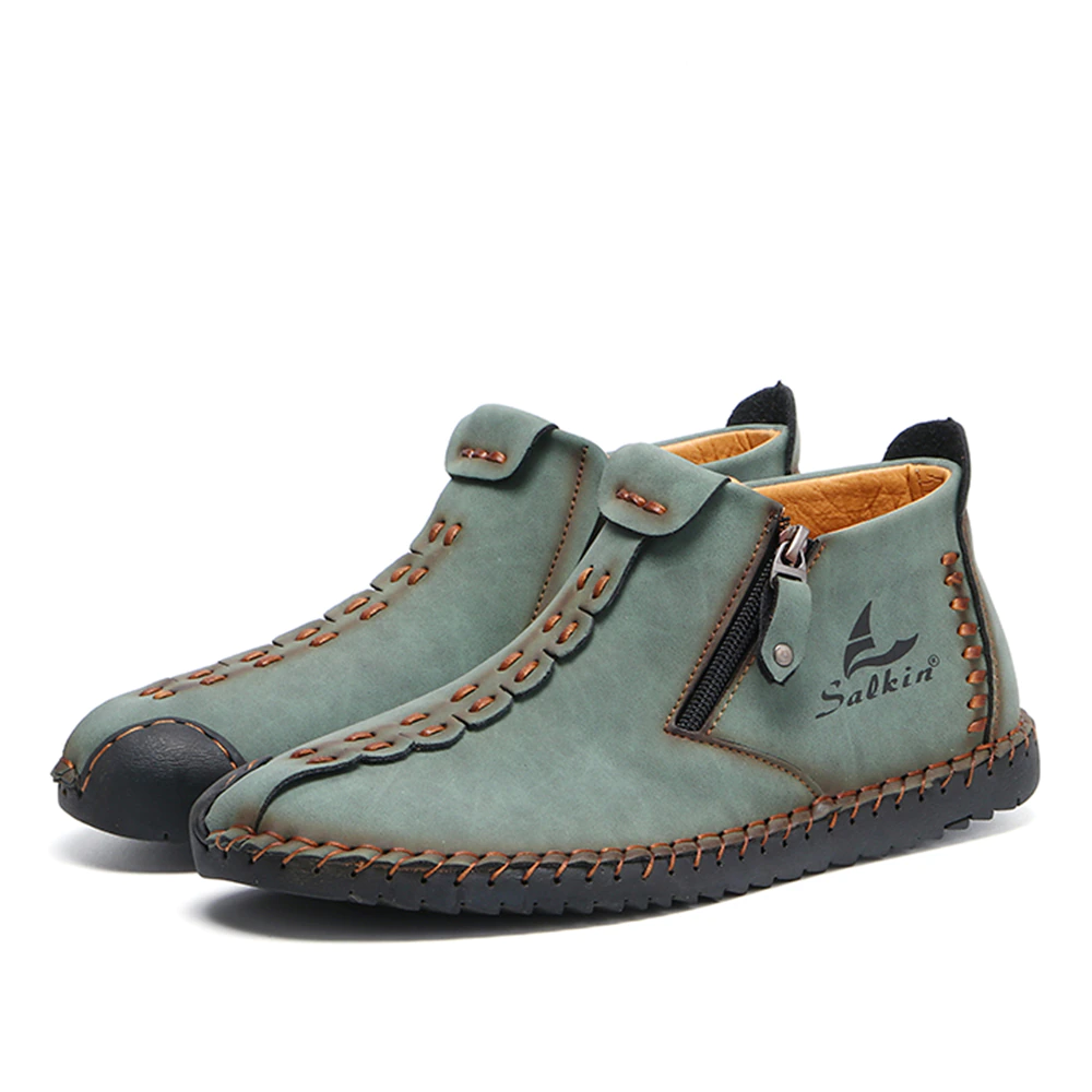 Salkin SK94 Leather Men Casual Sneakers Cyan