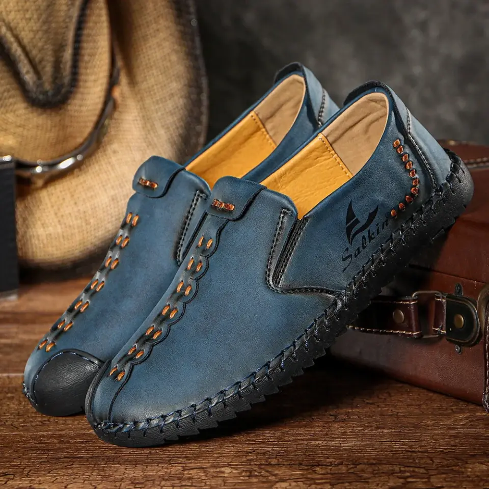 Salkin SK95 Handmade Men Leather Shoes Blue