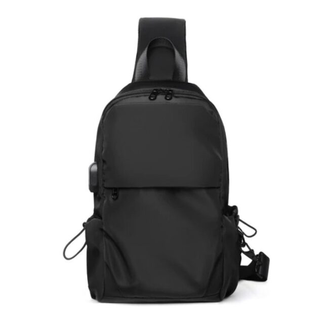 Suutoop Small Black Sling Crossbody Backpack Shoulder Bag Black