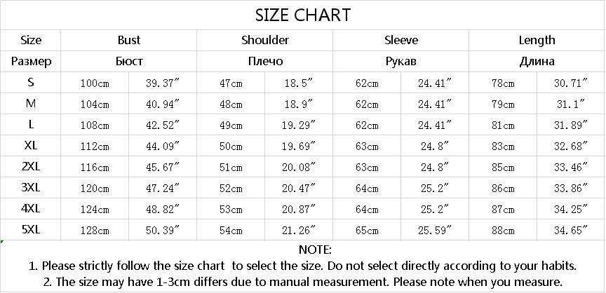 BAIDAFEI BDF6531 Size Chart