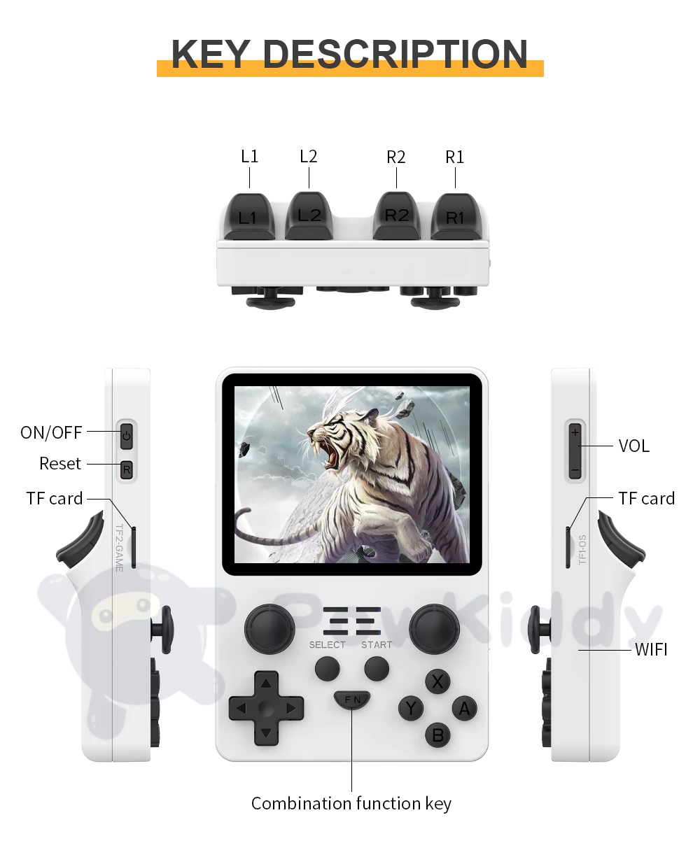 POWKIDDY RGB20S Open Source System Handheld Game Console