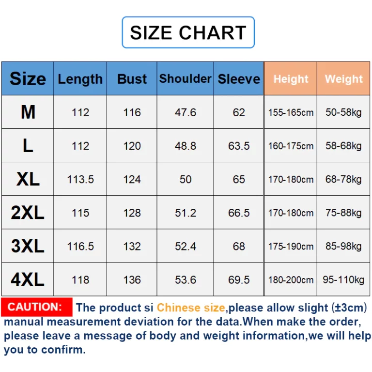 Street Graffiti 208 Men Thickened Down Jacket Chart