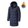 TFU Long Warm Thick Fleece Jacket Coat Blue