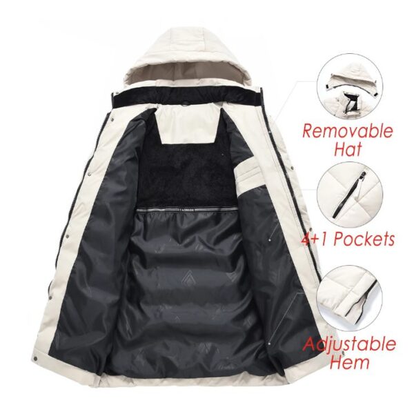 TFU Long Warm Thick Fleece Jacket Coat - Image 7