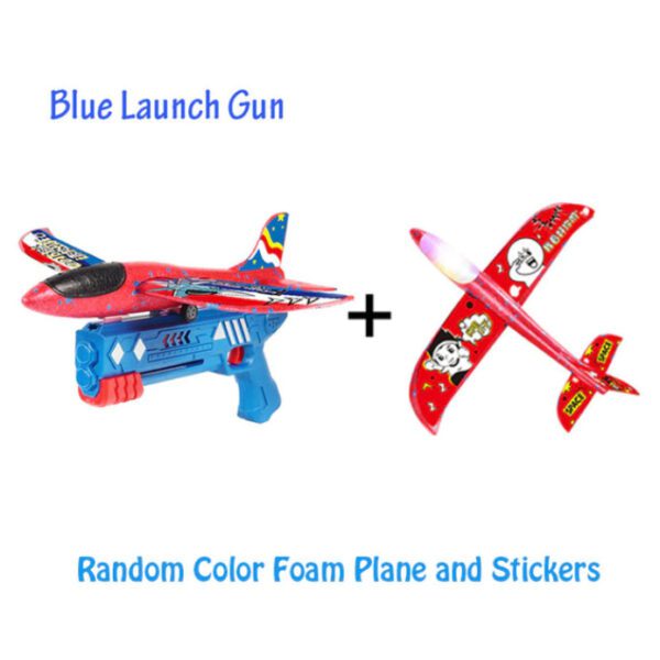 WUCHILD Launcher Catapult Airplane Gun Toy Feature Blue and Light Plane