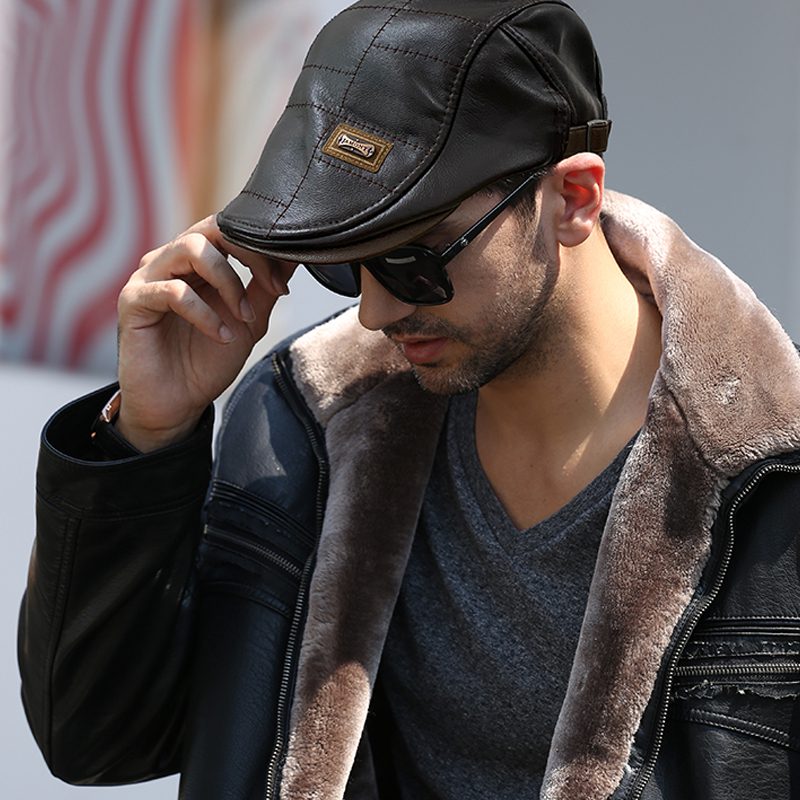 Jamont Retro PU Leather Beret Hats
