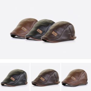 Jamont Retro PU Leather Beret Hats