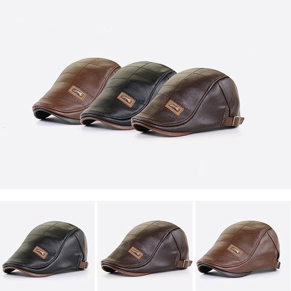 Jamont Retro PU Leather Beret Hats