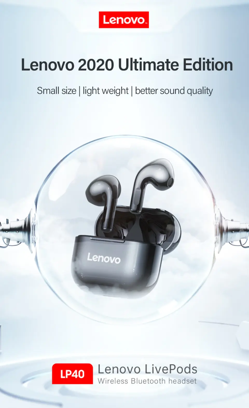  Lenovo LP40 Wireless Earphones