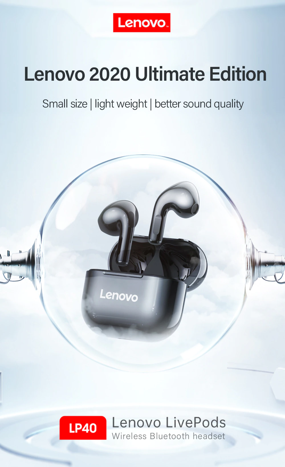  Lenovo LP40 Wireless Earphones