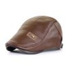 Jamont Retro PU Leather Beret Hats Light Coffee