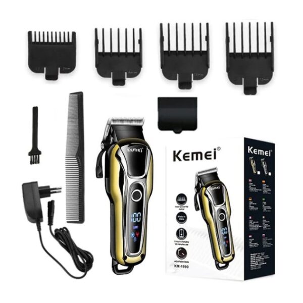 N1 KEMEI KM-1990 Professional Hair Trimmer Hair Clipper - Gold