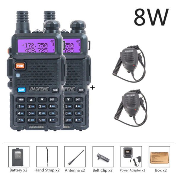 N4 Baofeng UV 5R Walkie Talkie Two-way Radio Station Add MIC