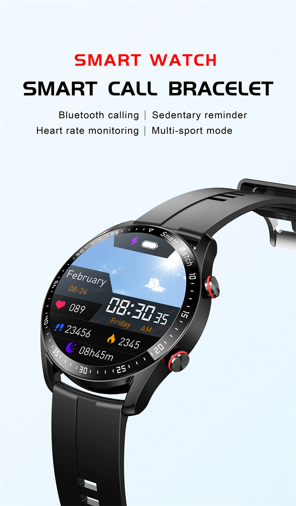 PANFU AMOLED Screen Bluetooth Smart Watch