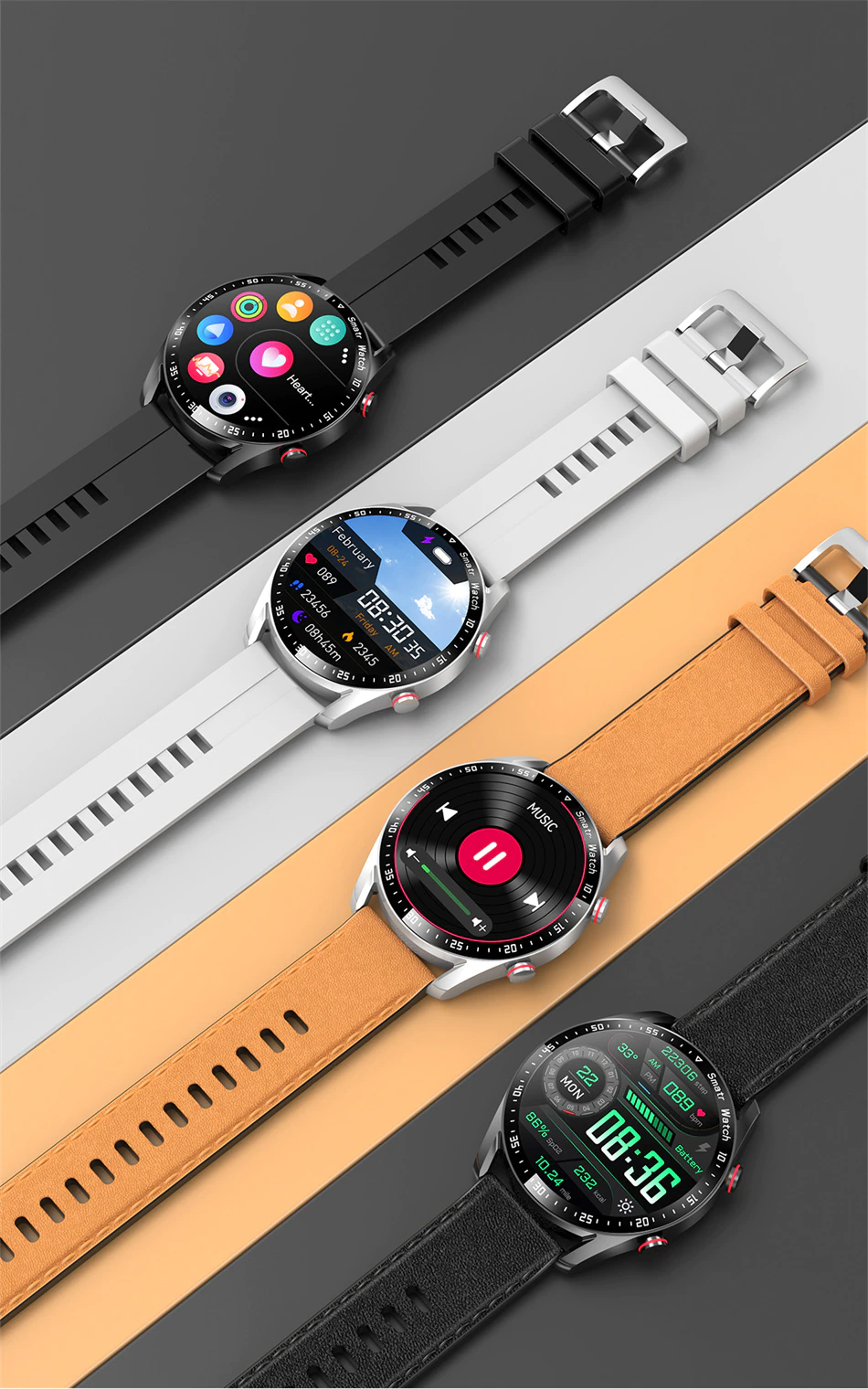PANFU AMOLED Screen Bluetooth Smart Watch