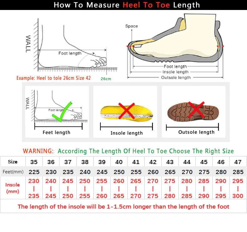 PUAMSS Classic Men Casual Shoes Canvas Loafers Size Chart