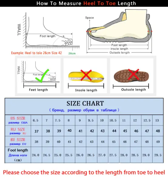 PUAMSS P10 Men Casual Shoes Size Chart
