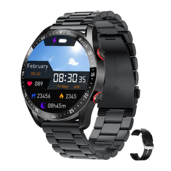 Pic05 PANFU Bluetooth Smart Watch Black Steel
