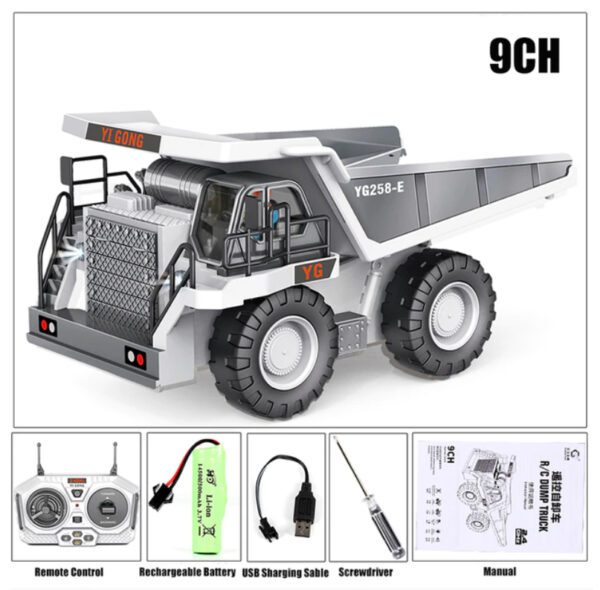 YIGONG RC TOY 9CH-White-Dump Truck