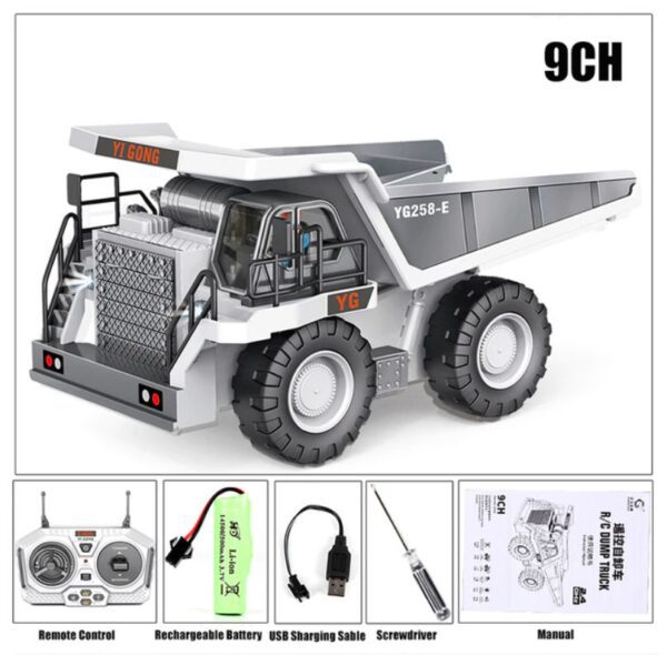 YIGONG RC TOY 9CH-White-Dump Truck