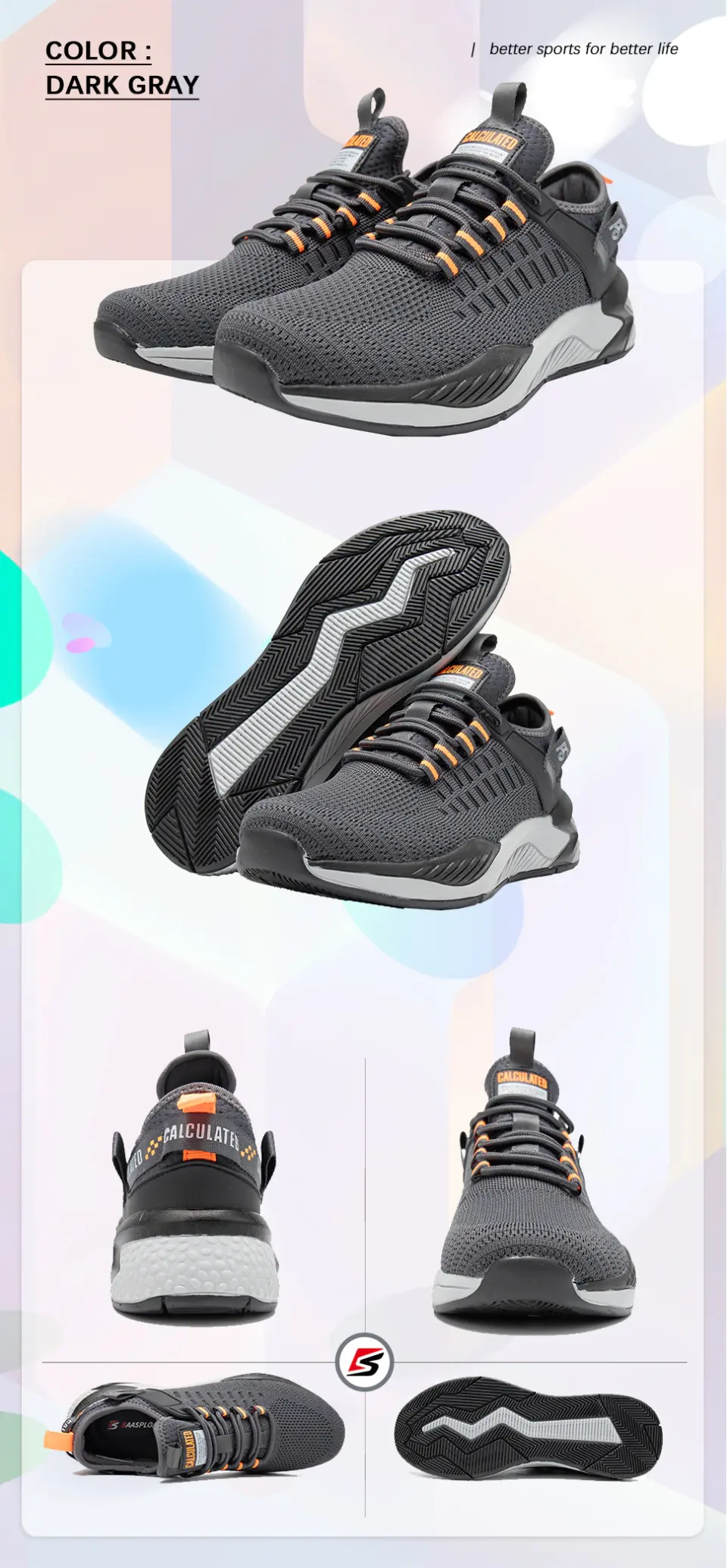 Baasploa M7113 Non-slip Shock Absorption Sneaker