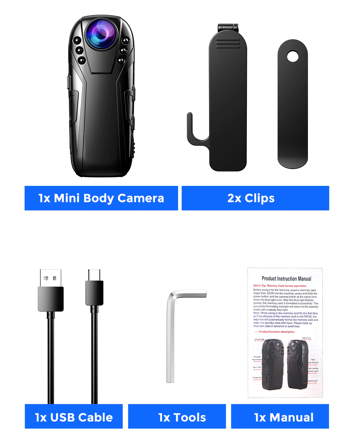 Boblov L02 1080P Infrared Night Vision Small Camcorder