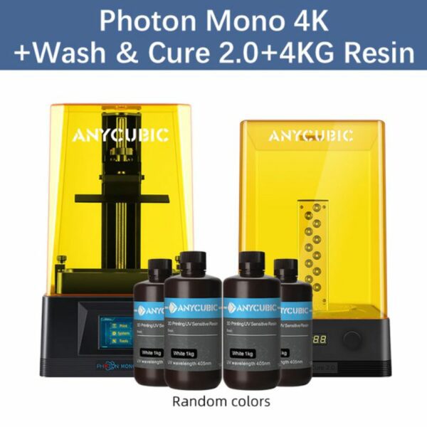 ANYCUBIC Photon Mono 4K Add Wash & Cure 2 Add 4KG Resin