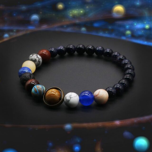 Universe Solar System Stone Bracelet