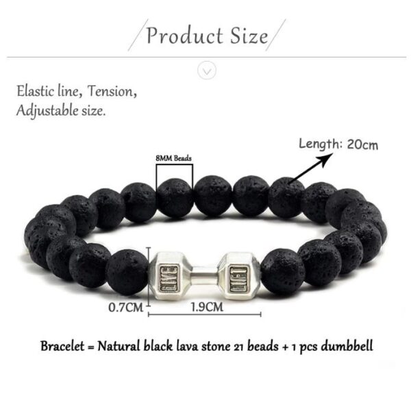 Volcanic Lava Stone Dumbbell Bracelet - Image 5
