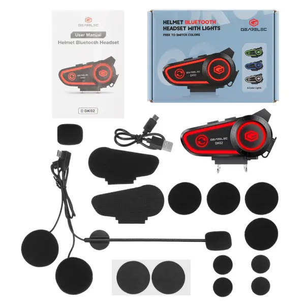 GEARELEC DK02 Motorcycle Helmet Headset Stereo Bluetooth Hands Free - Image 7
