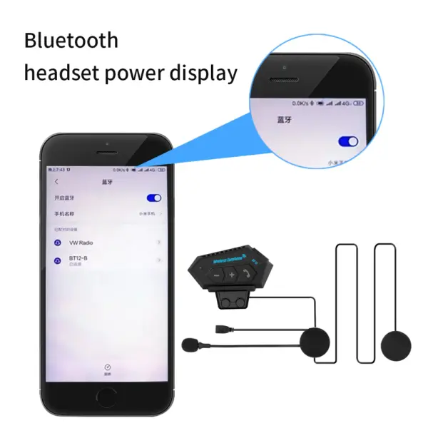 Kebidumei BT12 Helmet Headset Wireless Hands-free - Image 7