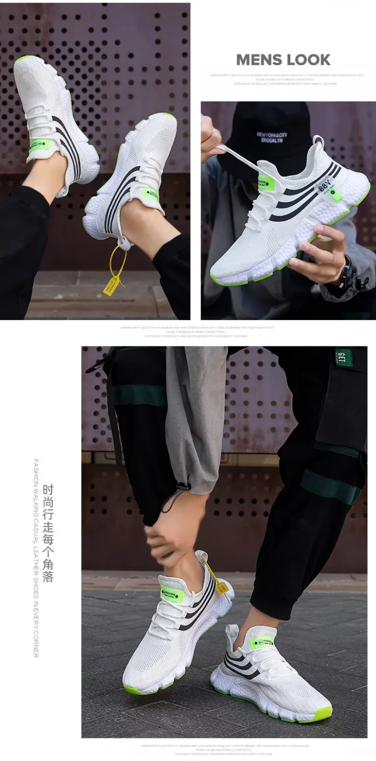 88Y Begin Ners Mesh Breathable Men Sneakers Running Shoes White
