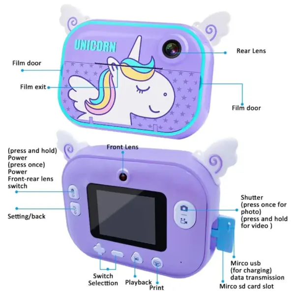 Donop KX12 Instant Print Kids Digital Camera - Image 4