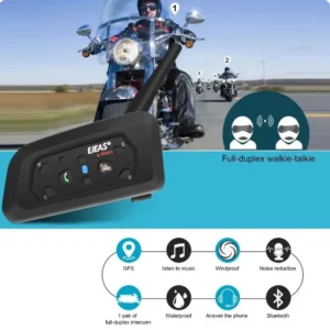 EJEAS V6 PRO Bluetooth Motorcycle Intercom Helmet Headset