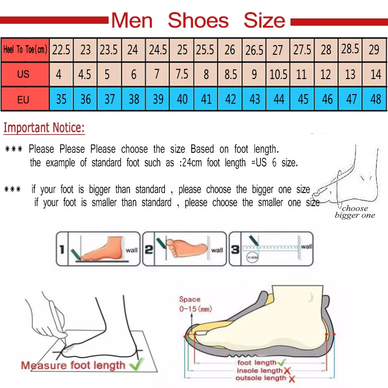 CNA-TROP 90 Men’s Casual Shoes Size Chart