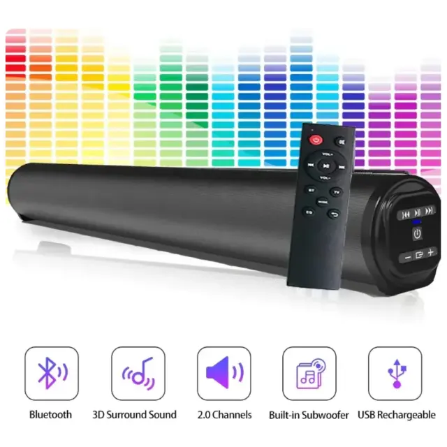 NRNL BS-28B BS-10 Wireless Bluetooth Sound Bar Speaker