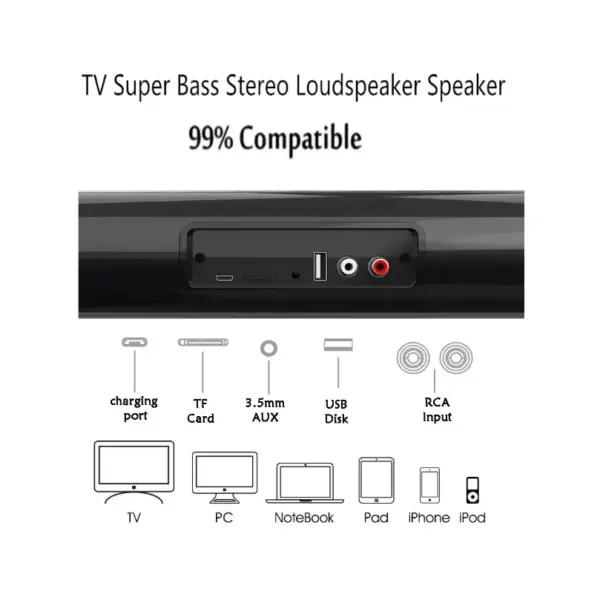 NRNL BS-28B BS-10 Wireless Bluetooth Sound Bar Speaker - Image 4